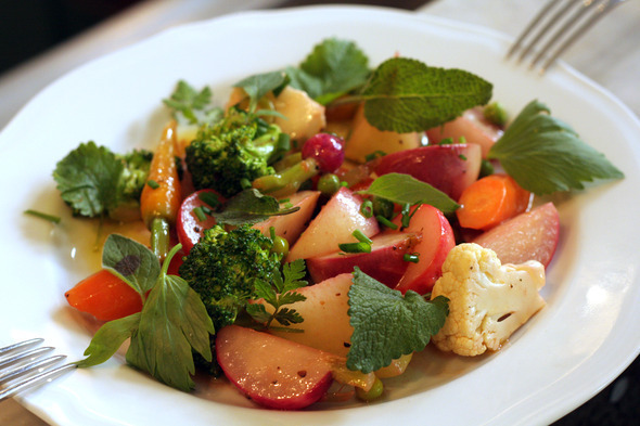 spring vegetables at Vivant