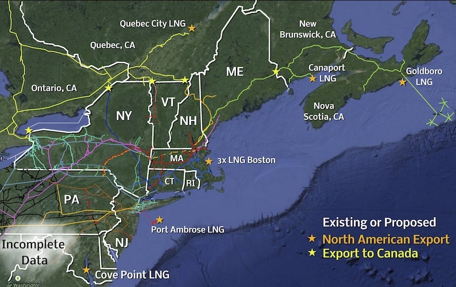 NE pipeline map