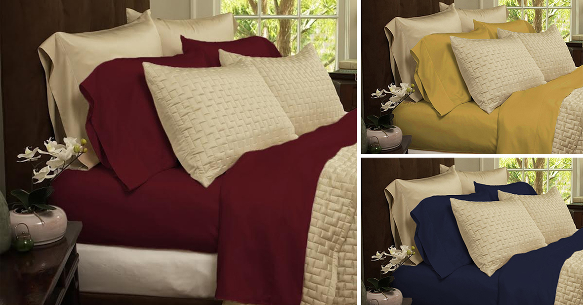 6 Piece Set SuperSoft 1800 Series Bamboo Fiber Bed Sheets 12 Colors