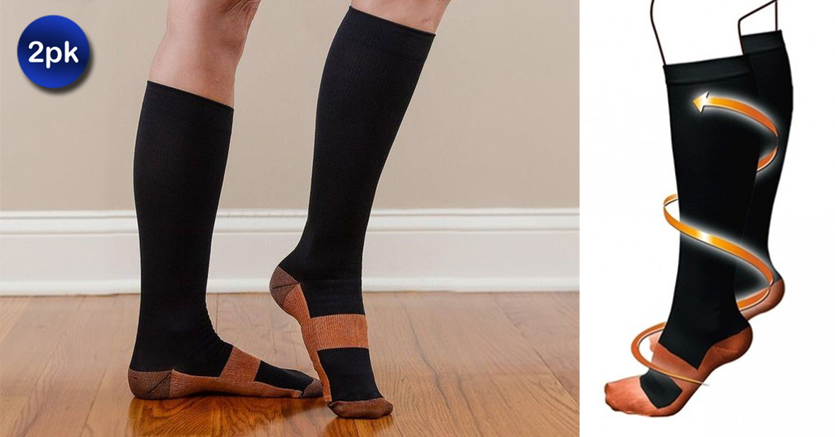 2 Pack Copper Compression Socks Save up to 67 off Retail Up to 90