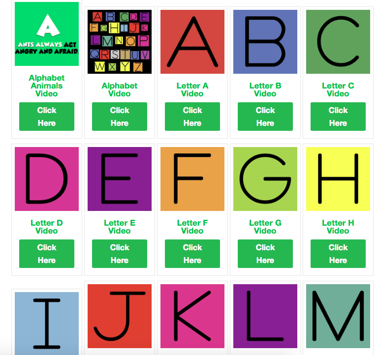 View Our Alphabet Videos for FREE!!