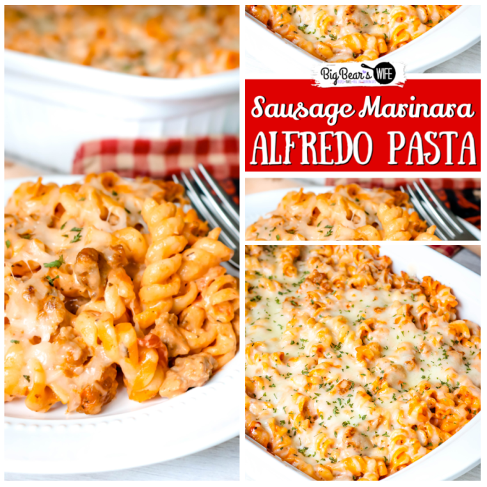 Baked Sausage Marinara Alfredo Pasta This is going to a new