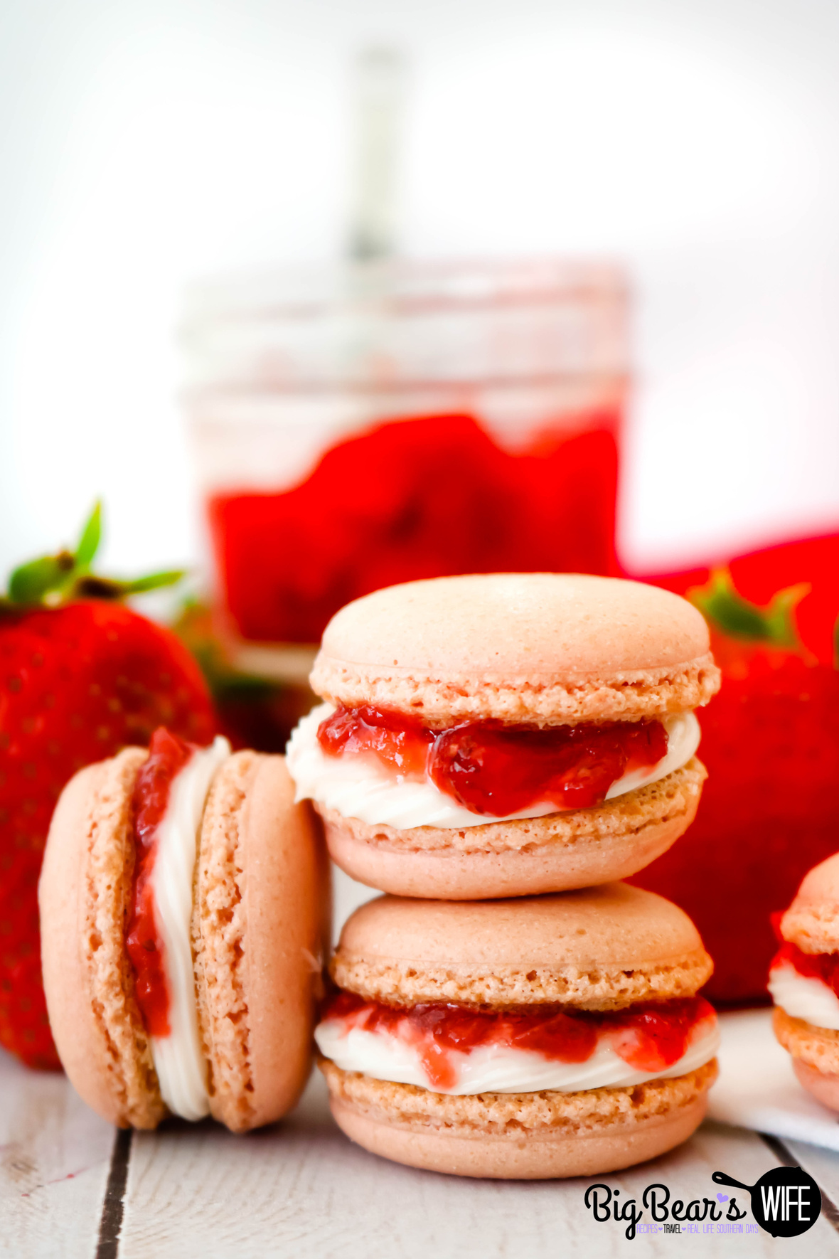 Strawberry and Cream Macarons Add this recipe to your collection!!!!!!!!!
