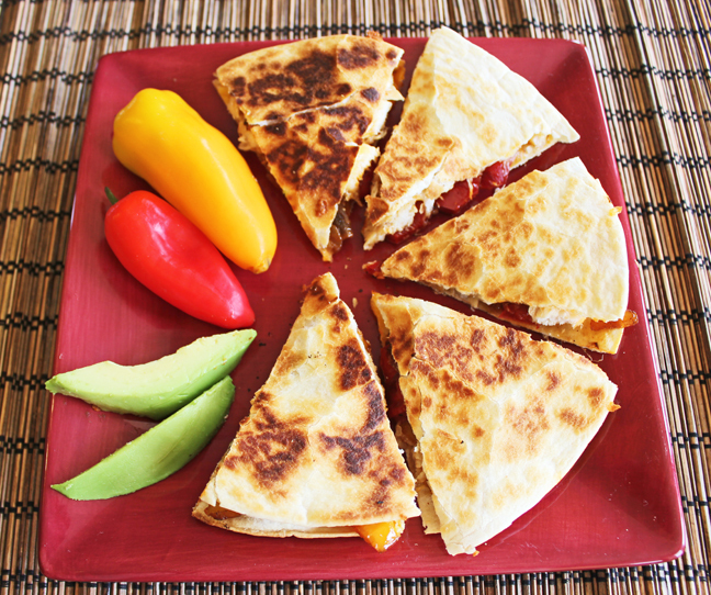 Grilled Chicken and Pepper Quesadillas