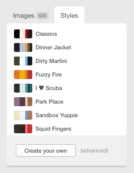 screenshot of the Mad Mimi Styles tab
