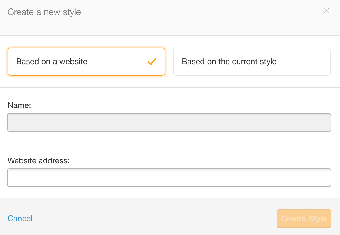 screenshot of Mad Mimi Style builder