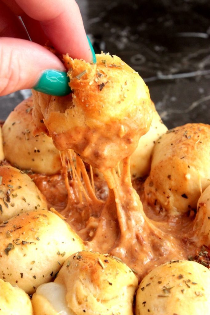 Chili Cheese Dip with Mozzarella Biscuit Bombs 1