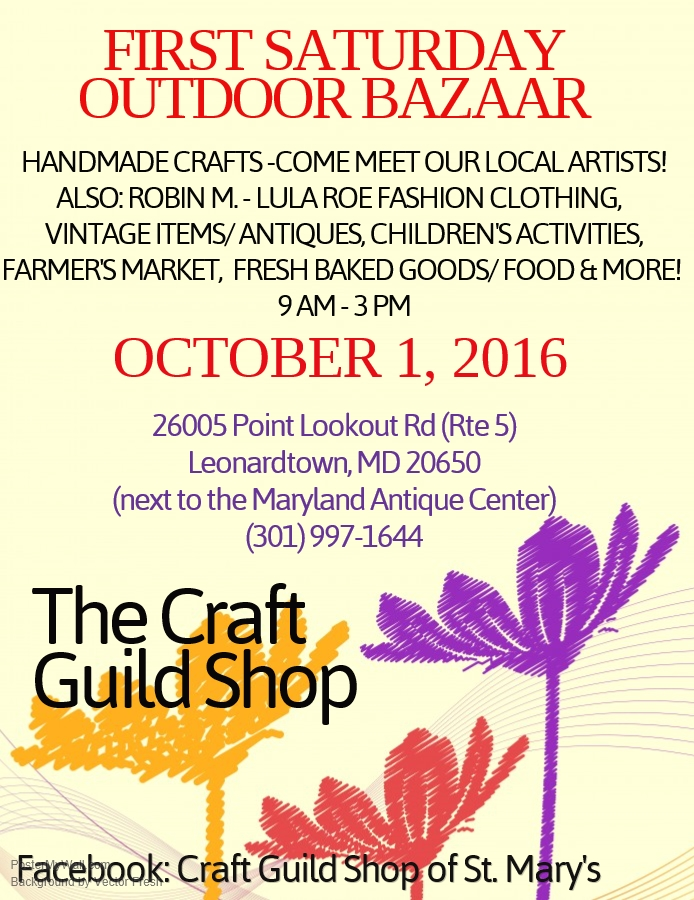 October Newsletter from the Craft Guild Shop