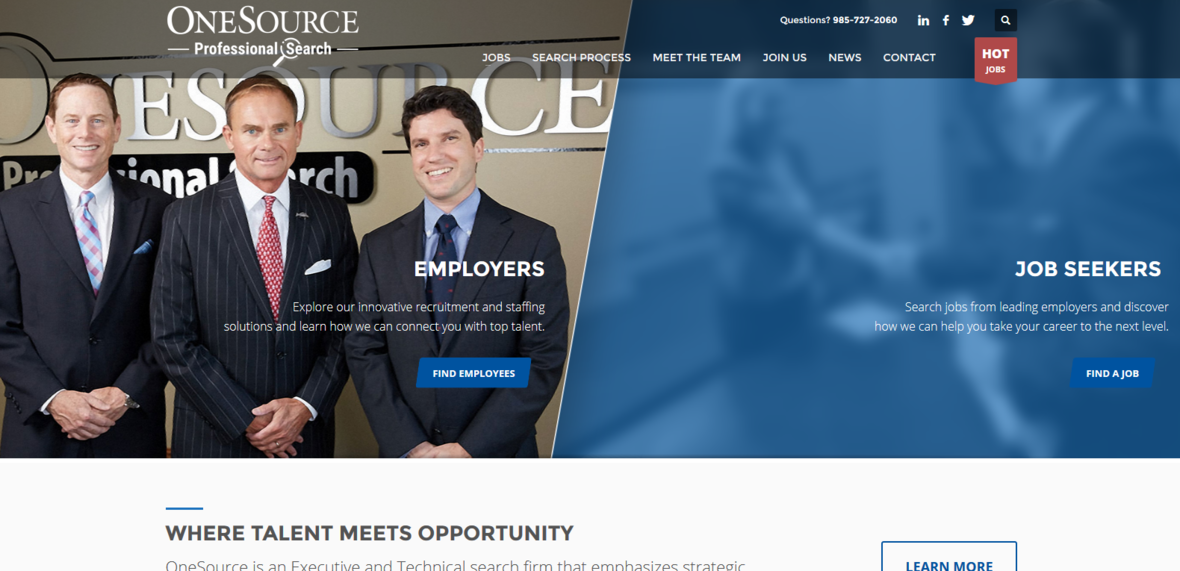 OneSource Professional Search Website Reveal