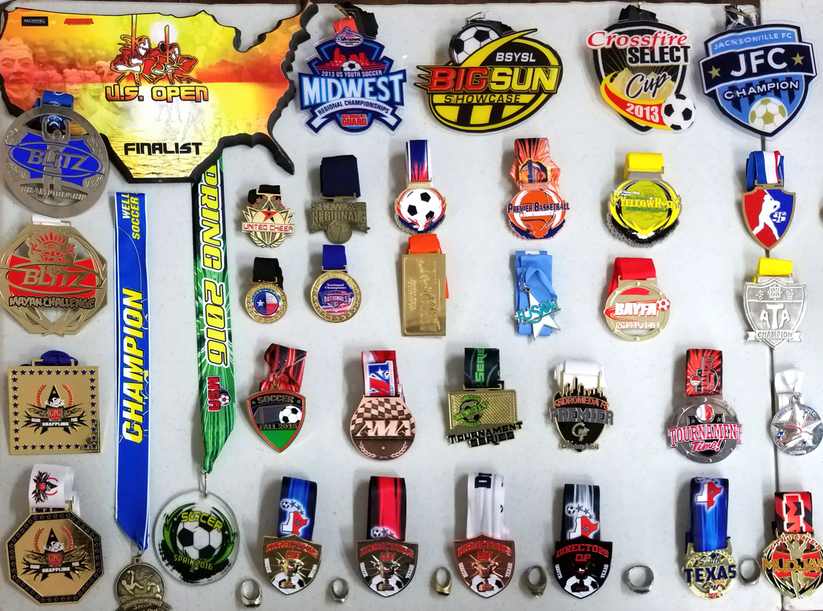 Soccer medallions custom die cast