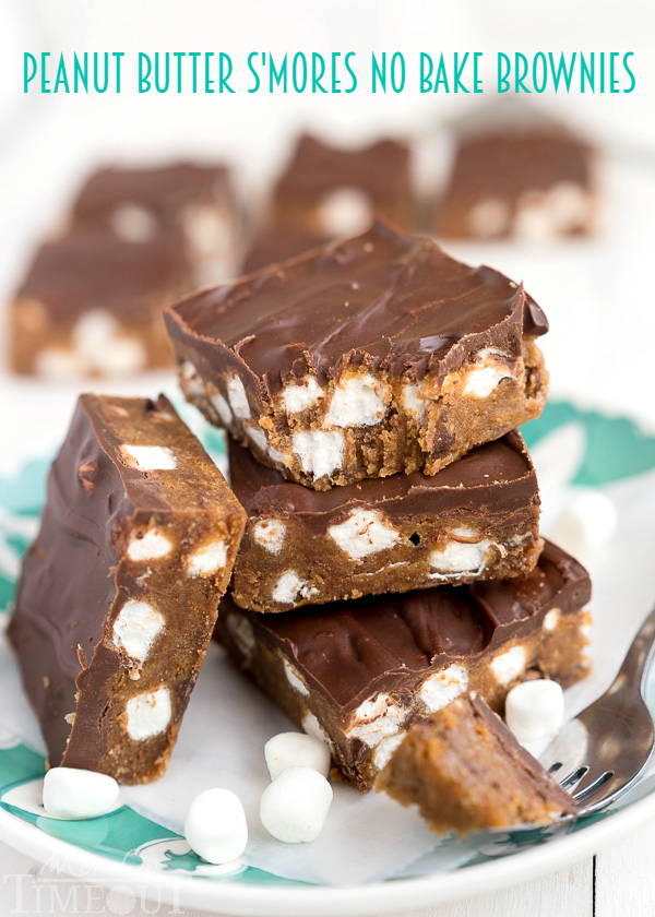 Peanut Butter S'mores No Bake Brownies
