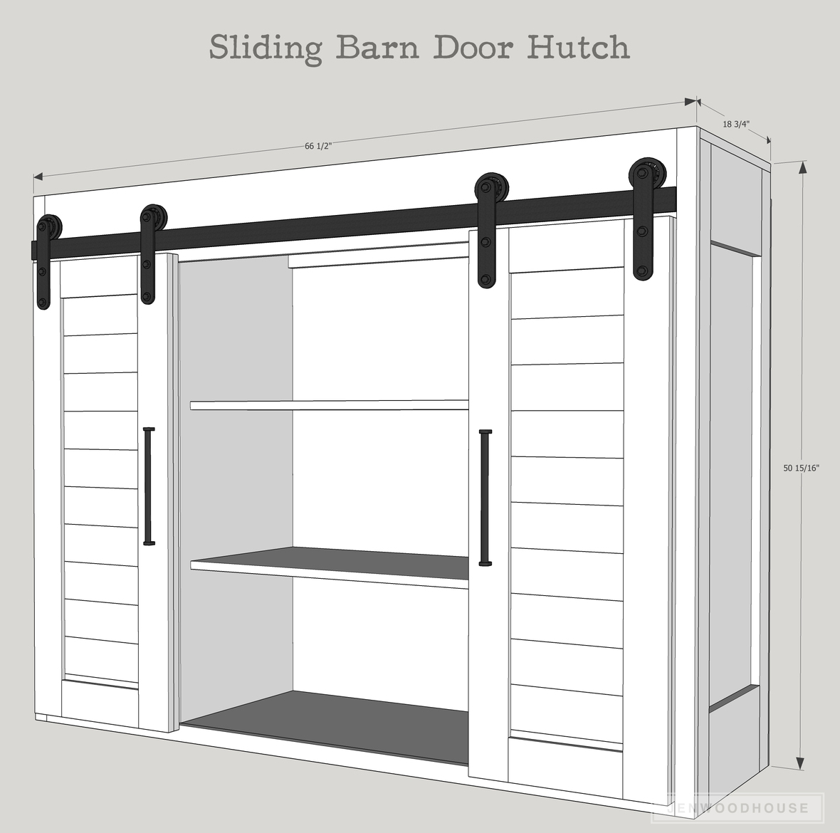 NEW PLANS!!! Sliding Barn Door Hutch and Buffet