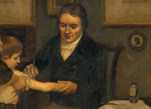 Painting of Dr. Edward Jenner performing his first vaccination in 1796. Welcome Museum London.
