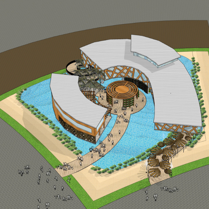 1 Bahamas Pavilion Birds Eye View Rendering Oct 2017 2017