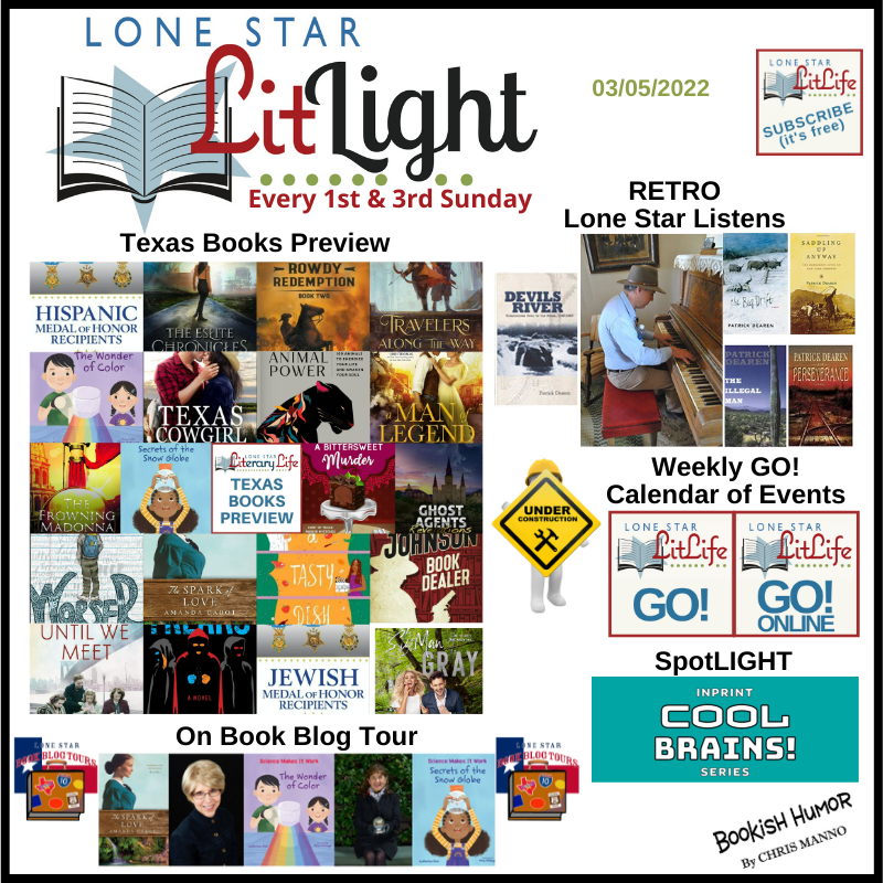 TX Book News Lone Star Lit LIGHT, March Texas Books Preview, Retro