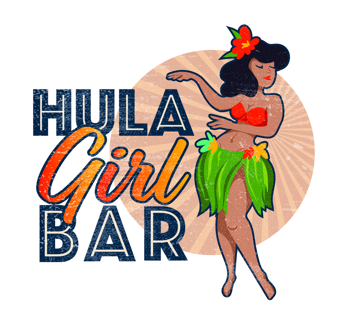 BS Hula Girl Bar Metal Sign EDITED social media