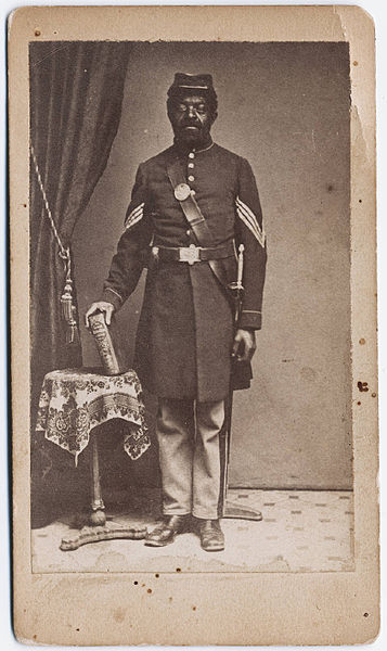 357px-Black soldier in Union Army Sergeant uniform 1864
