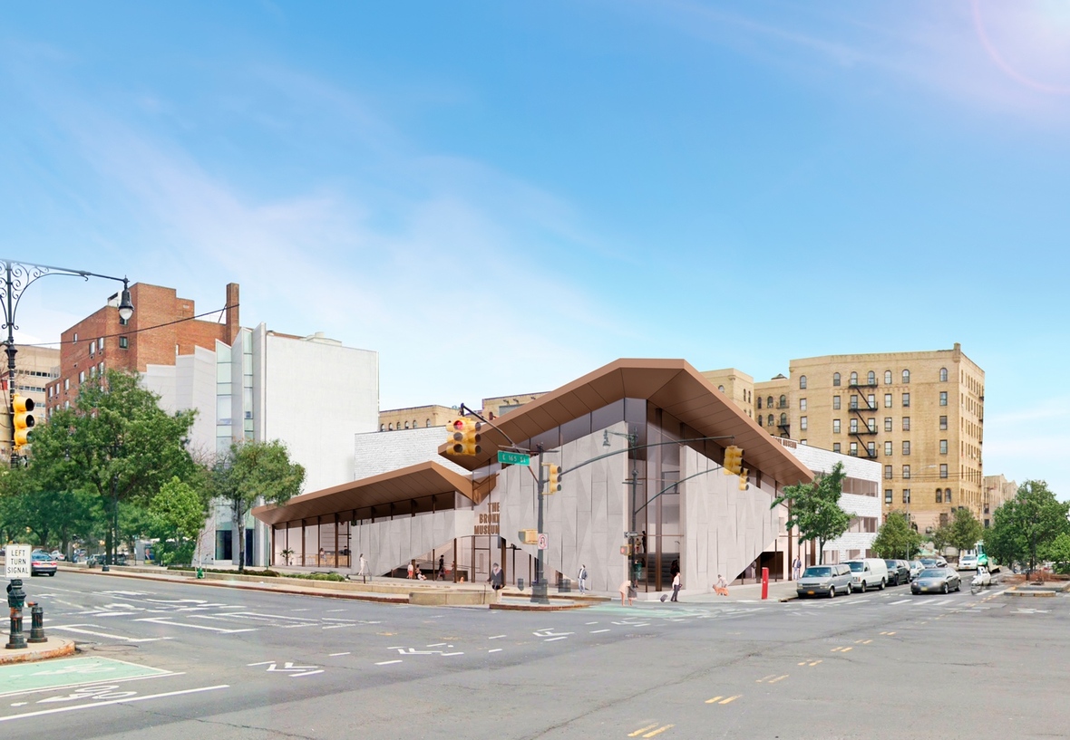 Render of new Grand Concourse Entrance of The Bronx Museum of the Arts. Courtesy of Marvel
