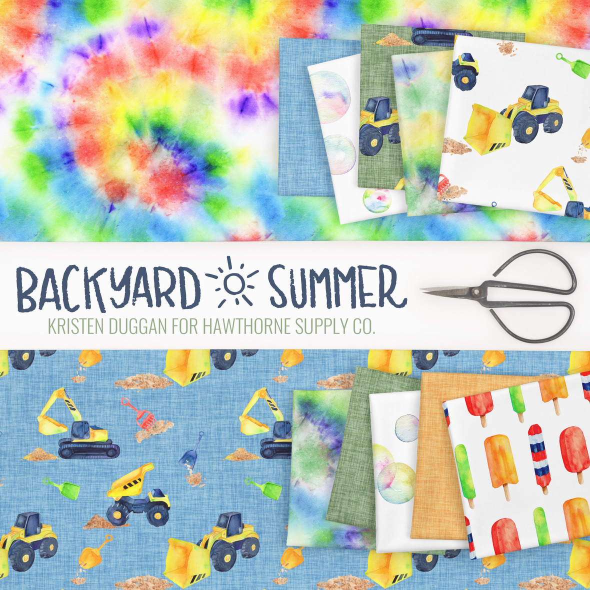 Backyard Summer fabric by Kristen Duggan Design for Hawthorne Supply Co