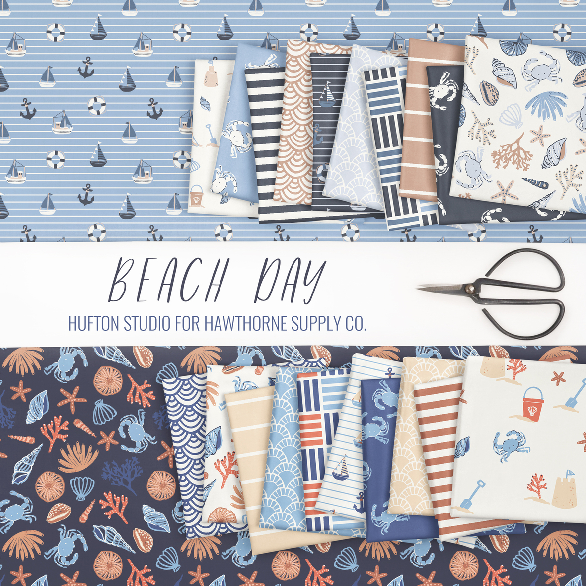 Beach Day fabric by Hufton Studio for Hawthorne Supply Co
