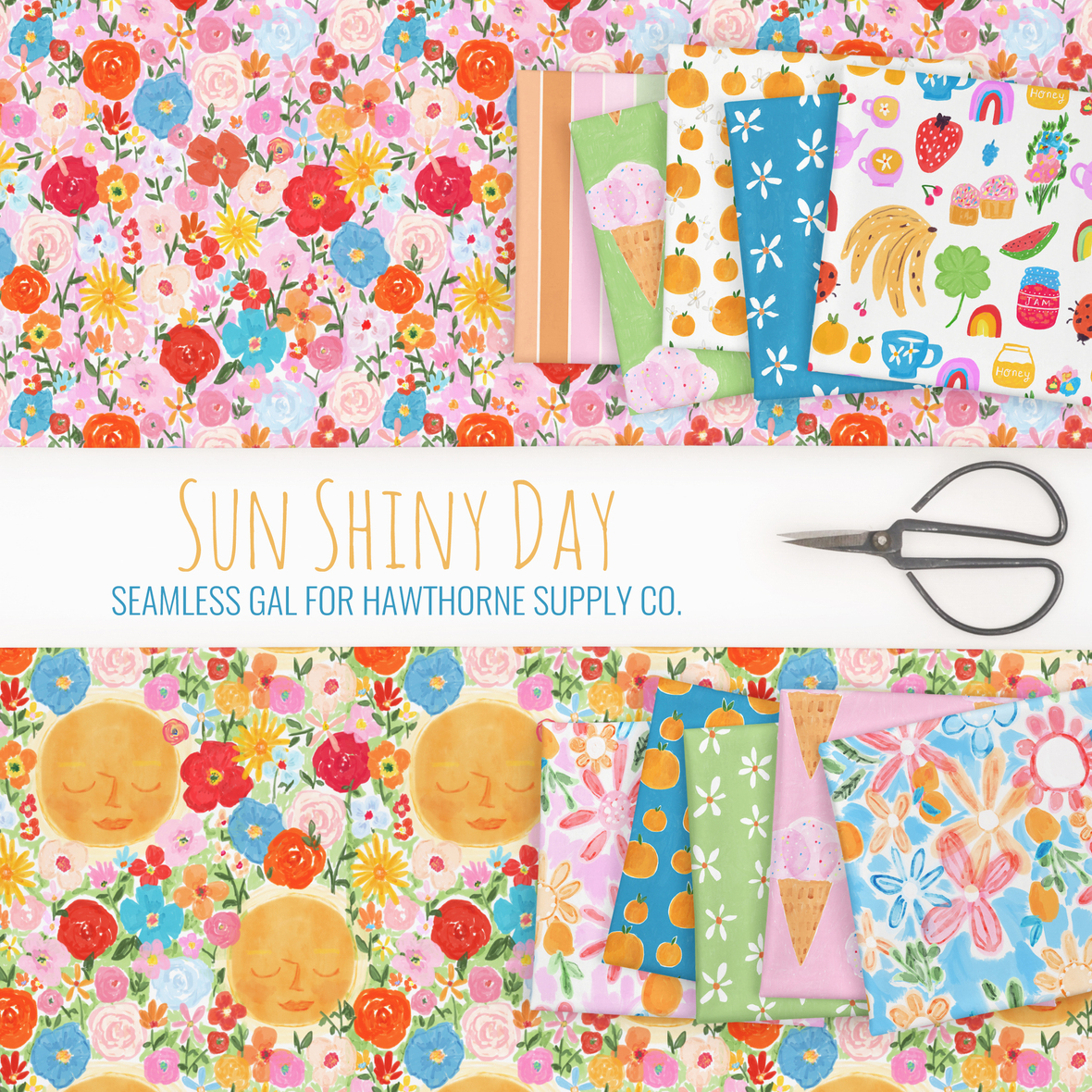 Sun Shiny Day fabric by Seamless Gal for Hawthorne Supply Co
