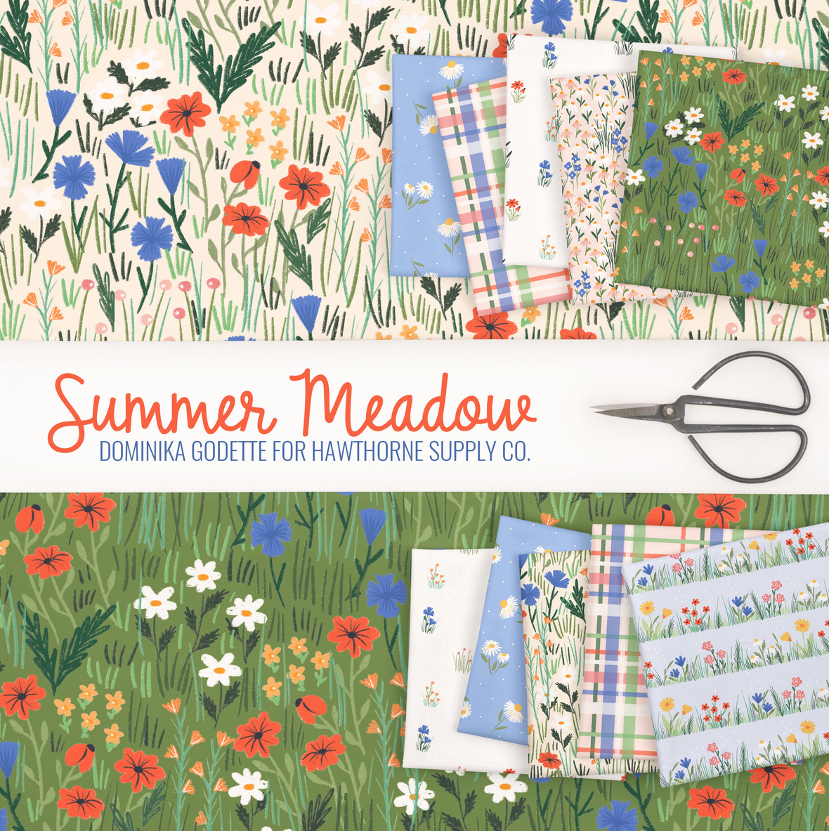Summer Meadow fabric by Dominika Godette for Hawthorne Supply Co.