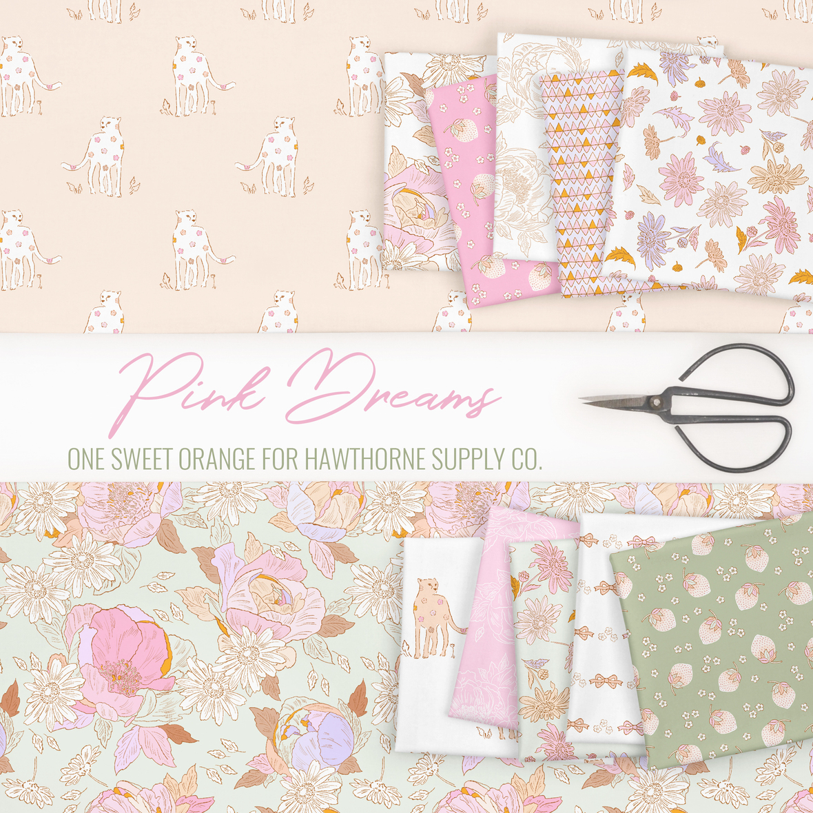Pink Dreams fabric by One Sweet Orange for Hawthorne Supply Co