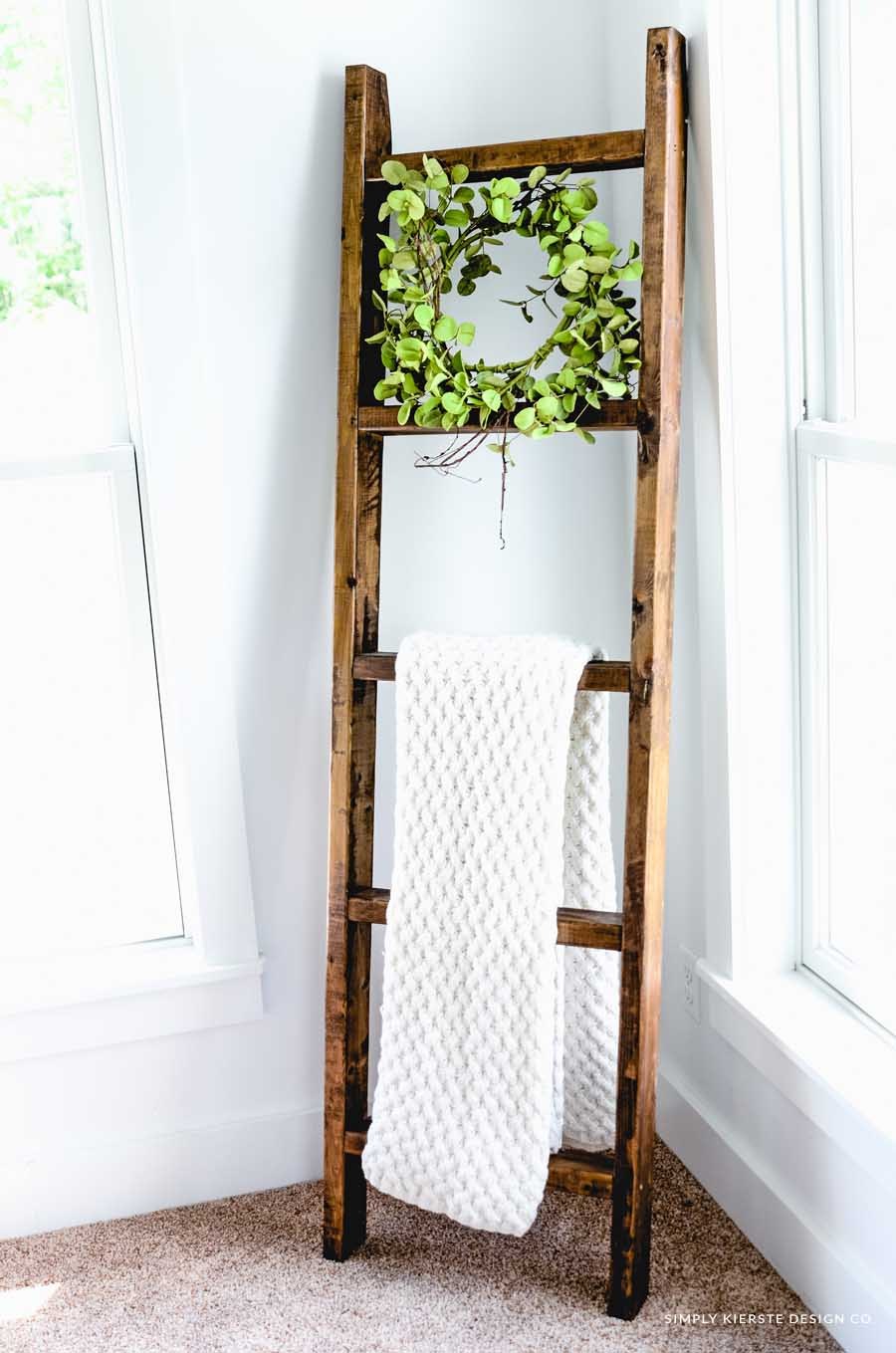 Make this darling Wooden Blanket Ladder in less than an hour...for only