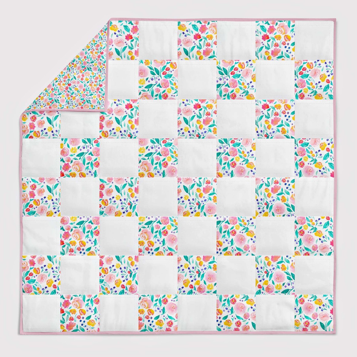 Indy Bloom Watercolor Florals Quilt for Hawthorne Supply Co 4 in Quilt Jane Floral