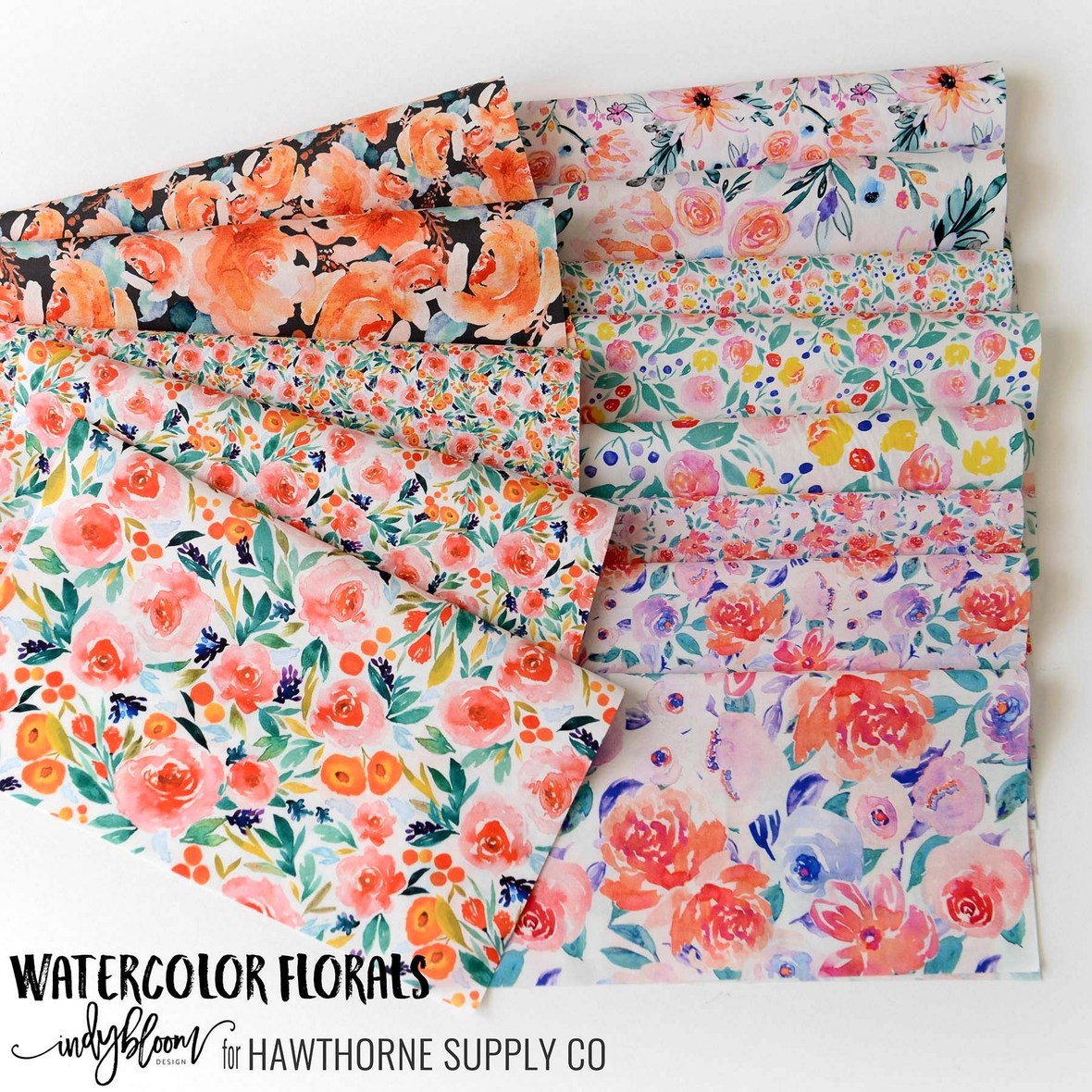 Summer Watercolor Florals Indy Bloom for Hawthorne Supply Co