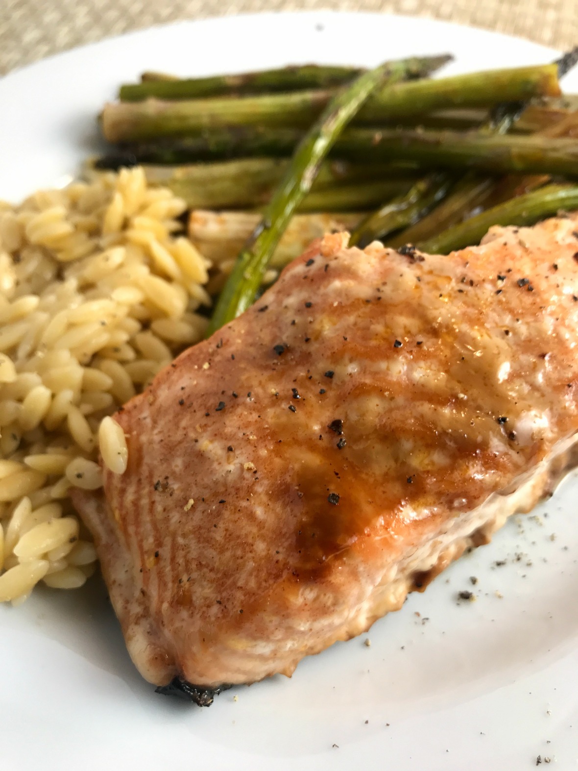 Garlic Brown Sugar Salmon and Asparagus