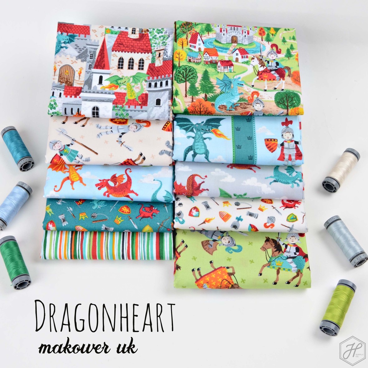 Dragonheart Fabric Poster Makower UK at Hawthorne Supply Co