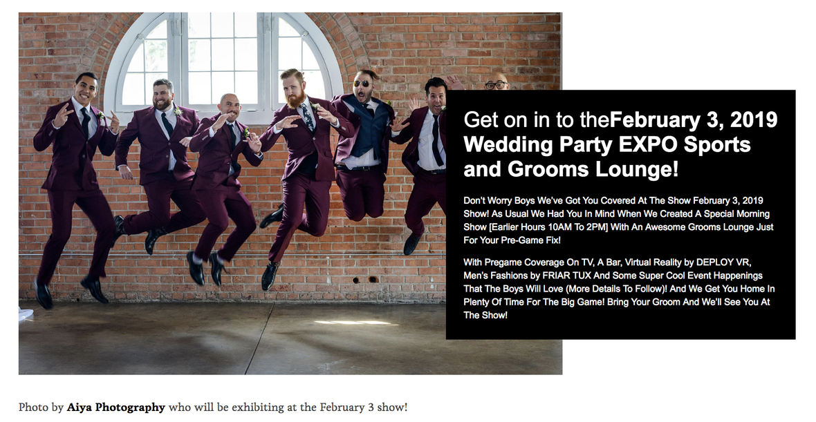 there's still time to get your tickets for the February 3 2019 Wedding