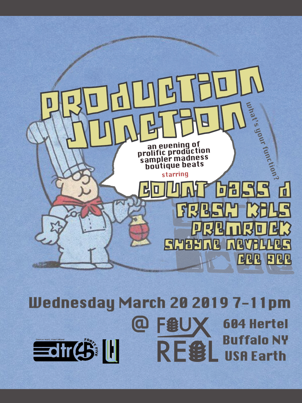 What's your function? Count Bass D + Fresh Kils + more on March 20th