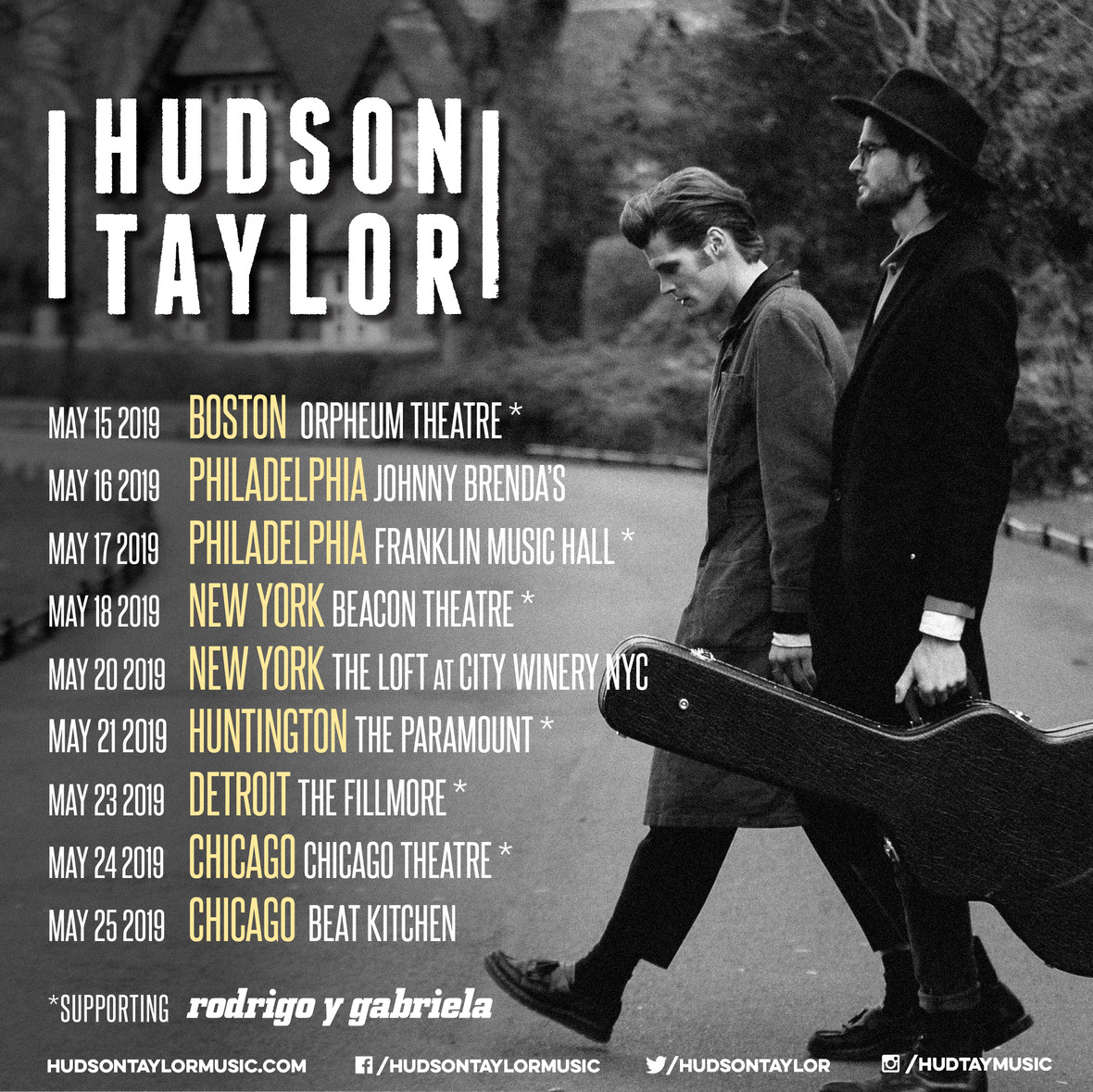 Hudson Taylor - Tour Poster - Spring 2019 US