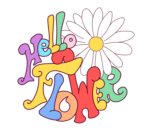 Hello Flower logo COULEUR