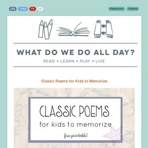 Classic Poems for Kids to Memorize