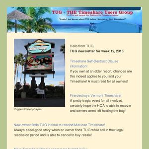 Timeshare Users Group Guest Newsletter Week 12 2015