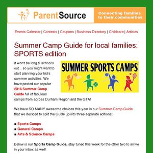 Summer Camp Guide Sports Edition