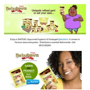 Uniquely Refined Ijebulawa Garri Packaged To Suit Your Taste