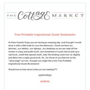 Free Printable Inspirational Quote Bookmarks